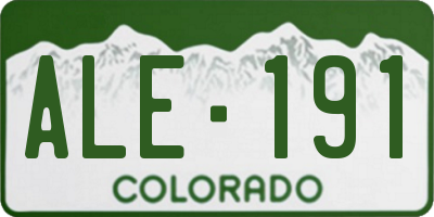 CO license plate ALE191