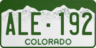 CO license plate ALE192