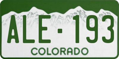 CO license plate ALE193