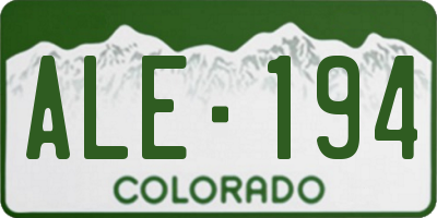 CO license plate ALE194
