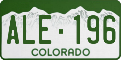 CO license plate ALE196