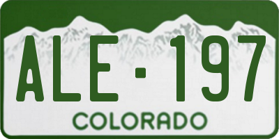 CO license plate ALE197