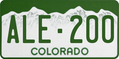 CO license plate ALE200