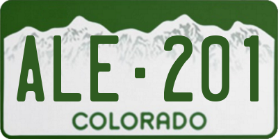 CO license plate ALE201