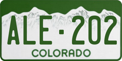 CO license plate ALE202