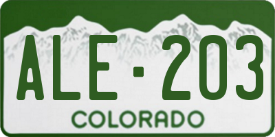 CO license plate ALE203