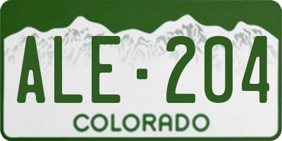 CO license plate ALE204