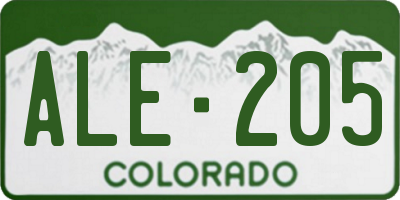 CO license plate ALE205