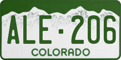 CO license plate ALE206