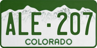CO license plate ALE207