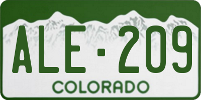CO license plate ALE209