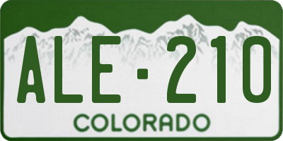 CO license plate ALE210