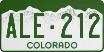 CO license plate ALE212