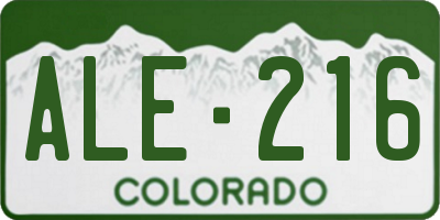 CO license plate ALE216