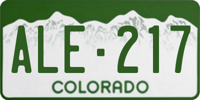 CO license plate ALE217