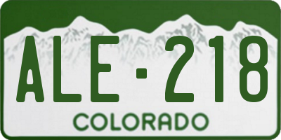 CO license plate ALE218