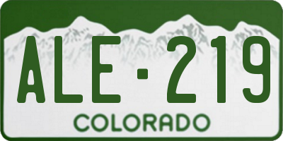 CO license plate ALE219
