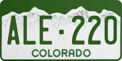 CO license plate ALE220