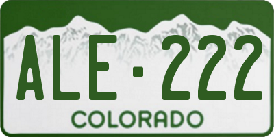 CO license plate ALE222