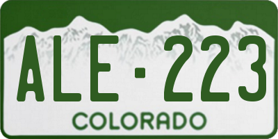 CO license plate ALE223