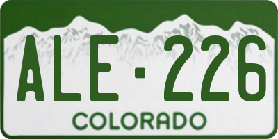 CO license plate ALE226