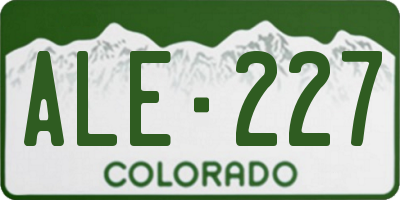 CO license plate ALE227