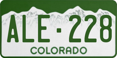 CO license plate ALE228