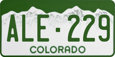 CO license plate ALE229