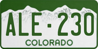 CO license plate ALE230