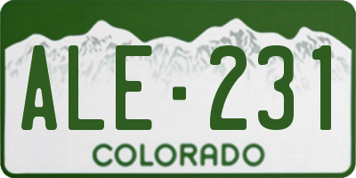 CO license plate ALE231
