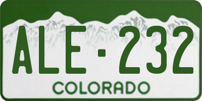 CO license plate ALE232