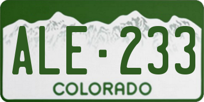 CO license plate ALE233