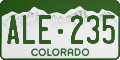 CO license plate ALE235