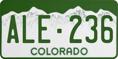 CO license plate ALE236