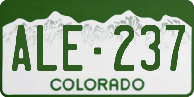 CO license plate ALE237