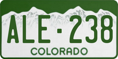 CO license plate ALE238