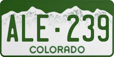 CO license plate ALE239