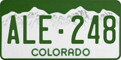 CO license plate ALE248