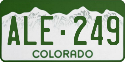 CO license plate ALE249