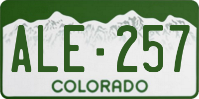 CO license plate ALE257