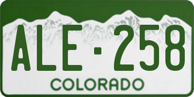 CO license plate ALE258