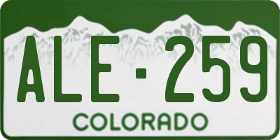 CO license plate ALE259