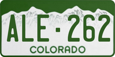 CO license plate ALE262