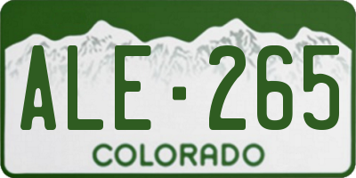 CO license plate ALE265