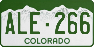 CO license plate ALE266