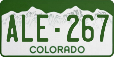 CO license plate ALE267