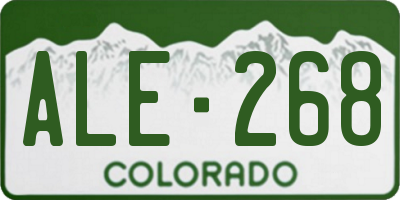 CO license plate ALE268
