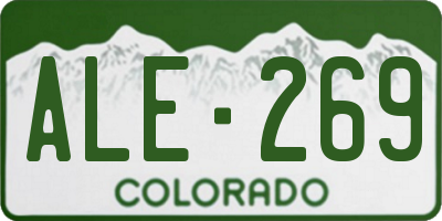 CO license plate ALE269