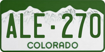 CO license plate ALE270