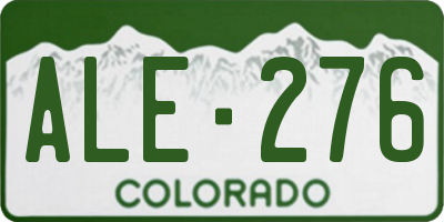 CO license plate ALE276